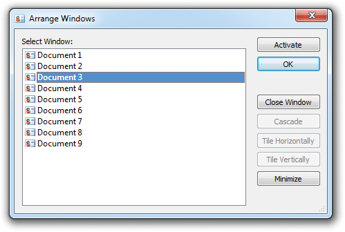 MDI Windows Manager